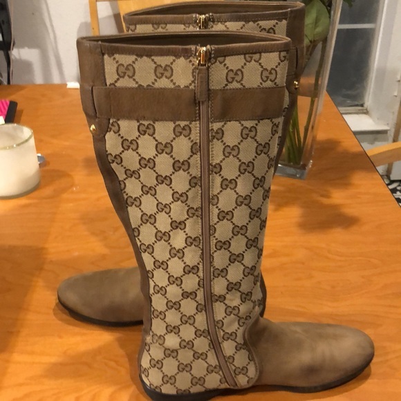 Gucci GG Monogram Marmont Tall Boots Super Rare - Picture 6 of 8